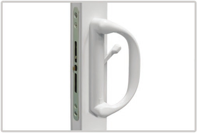 Ergonomic dual-point locking patio sliding door handle