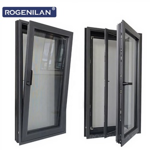 Rogenilan Aluminum Double Glass Casement Window Triple Glaze Tilt Turn