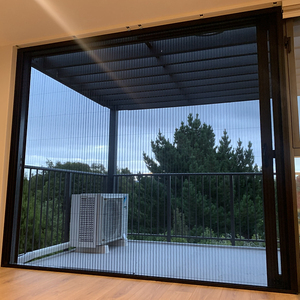 Pleated Fly Mesh Folding Aluminium Frame Polyester Screen Sliding Door