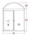 Arch Top Double Hung Window Combination Diagram