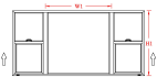 XOX single-hung vinyl window combination diagram