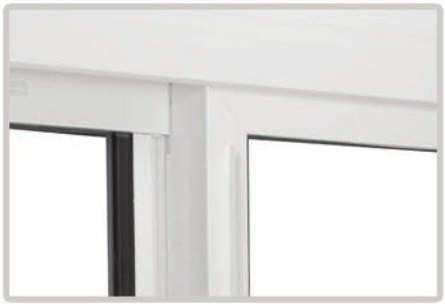 Integral pull rail detail on vinyl sash