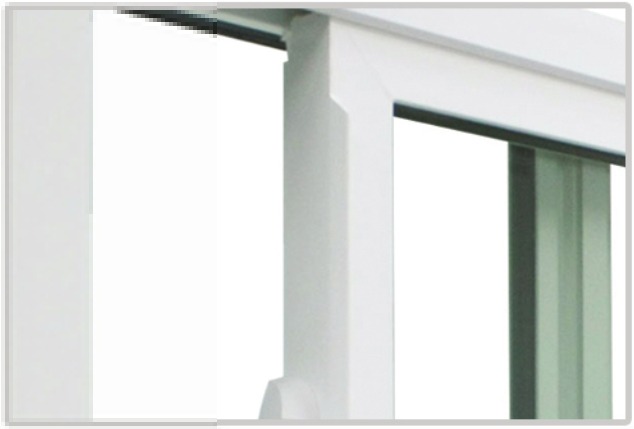 Integral pull rail on 1733 vinyl window sash
