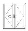 Double French swing door diagram