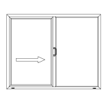 XO horizontal sliding vinyl window diagram